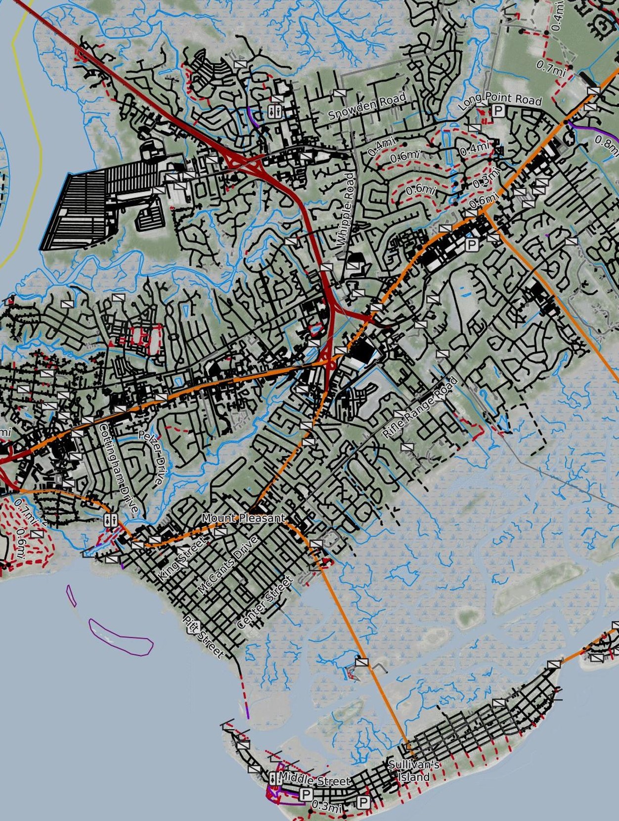 Map silhouette of Mount Pleasant