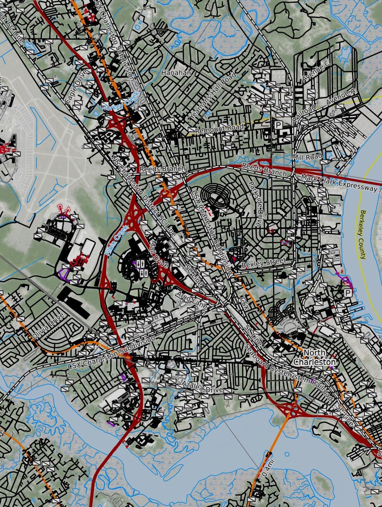 Map silhouette of North Charleston
