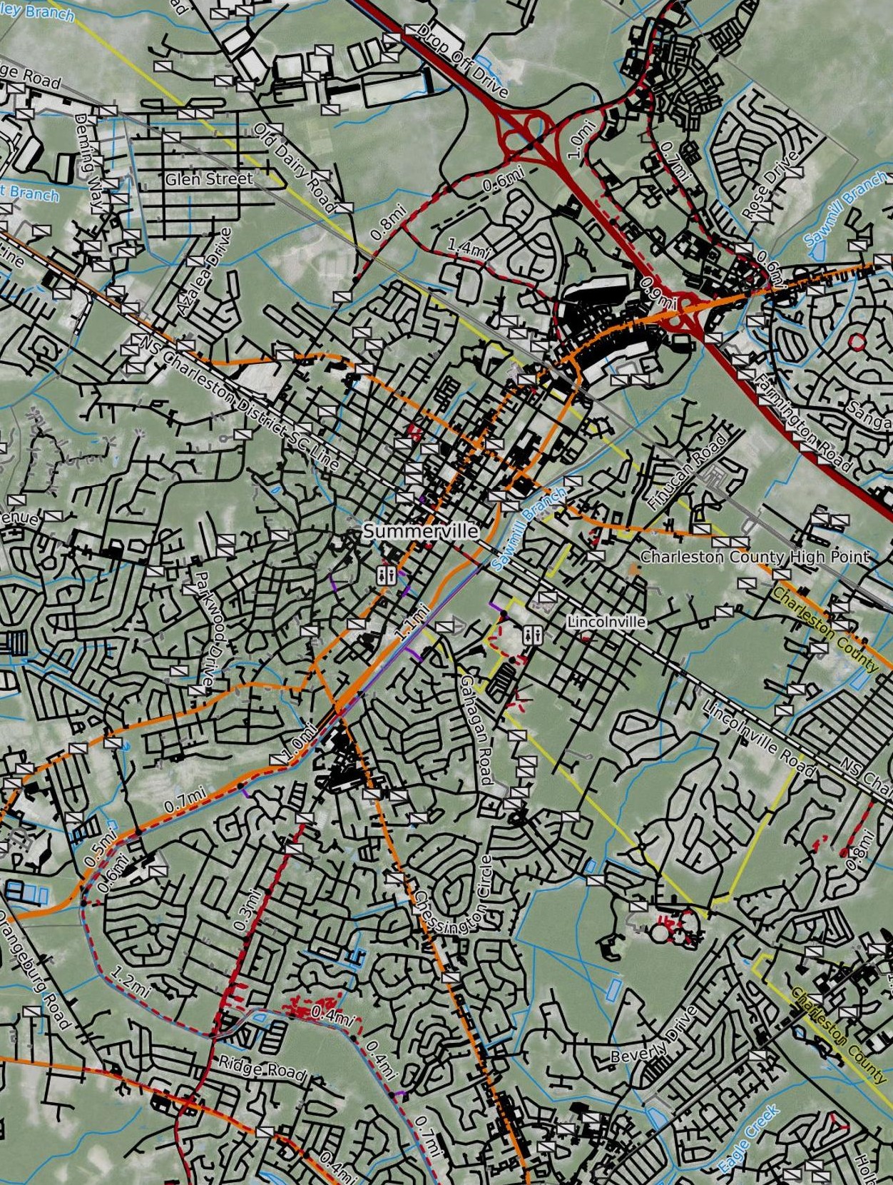 Map silhouette of Summerville